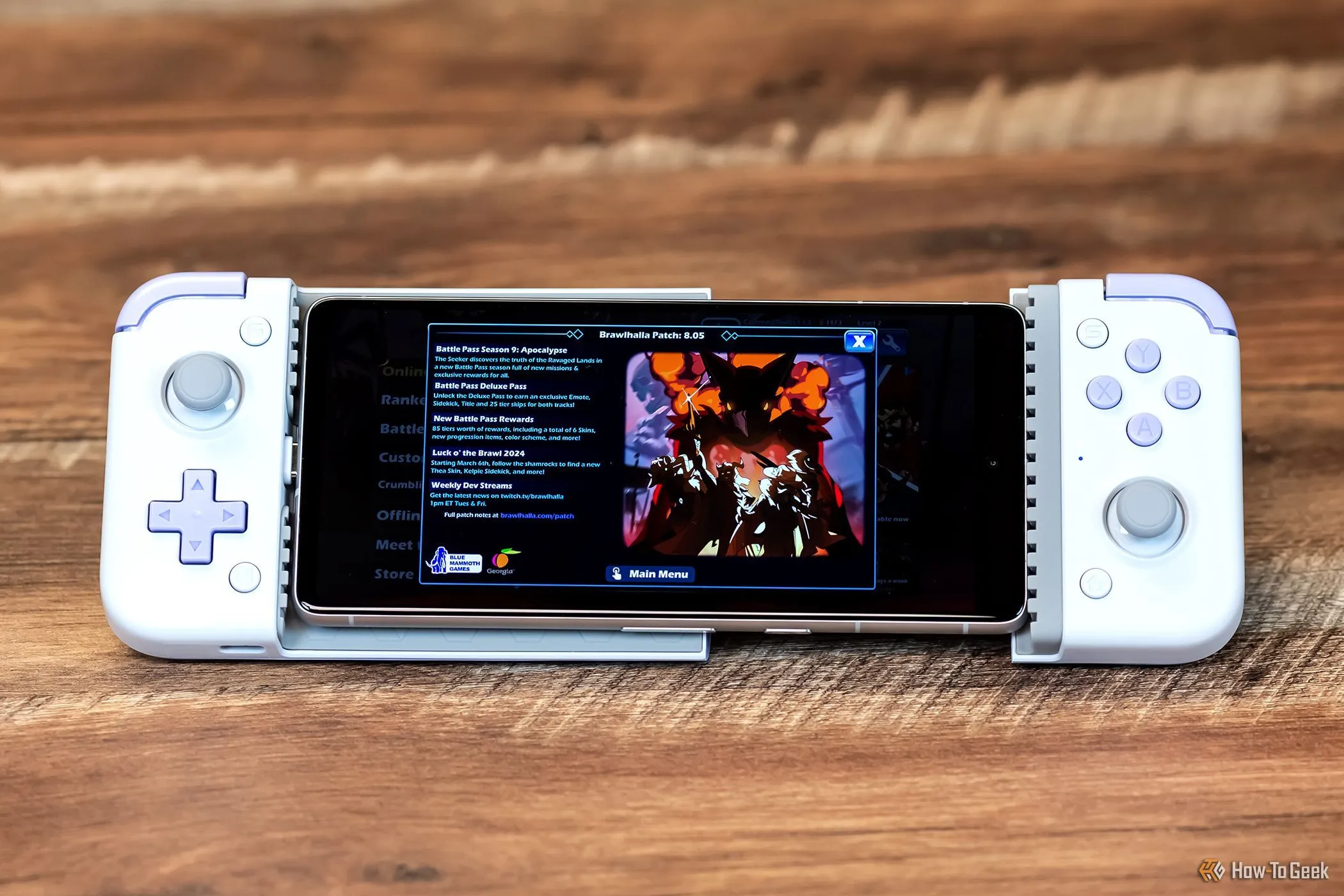Tay cầm chơi game GameSir X2s Type-C gắn vào điện thoại, cho thấy sự tiện lợi và trải nghiệm điều khiển nâng cao khi chơi game di động.
