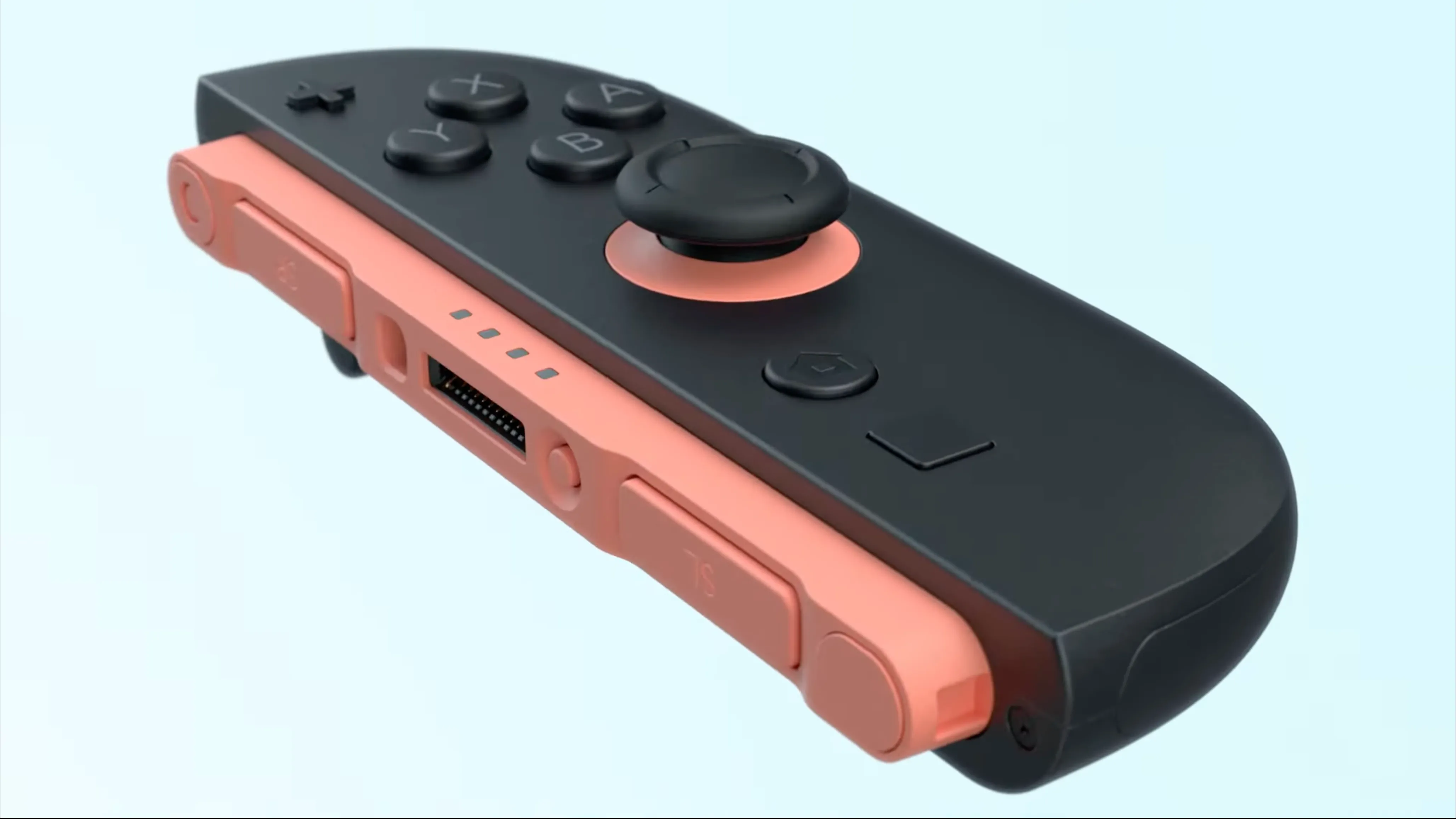 Tay cầm Joy-Con lớn hơn của Nintendo Switch 2 với các nút điều khiển và cơ chế gắn nam châm