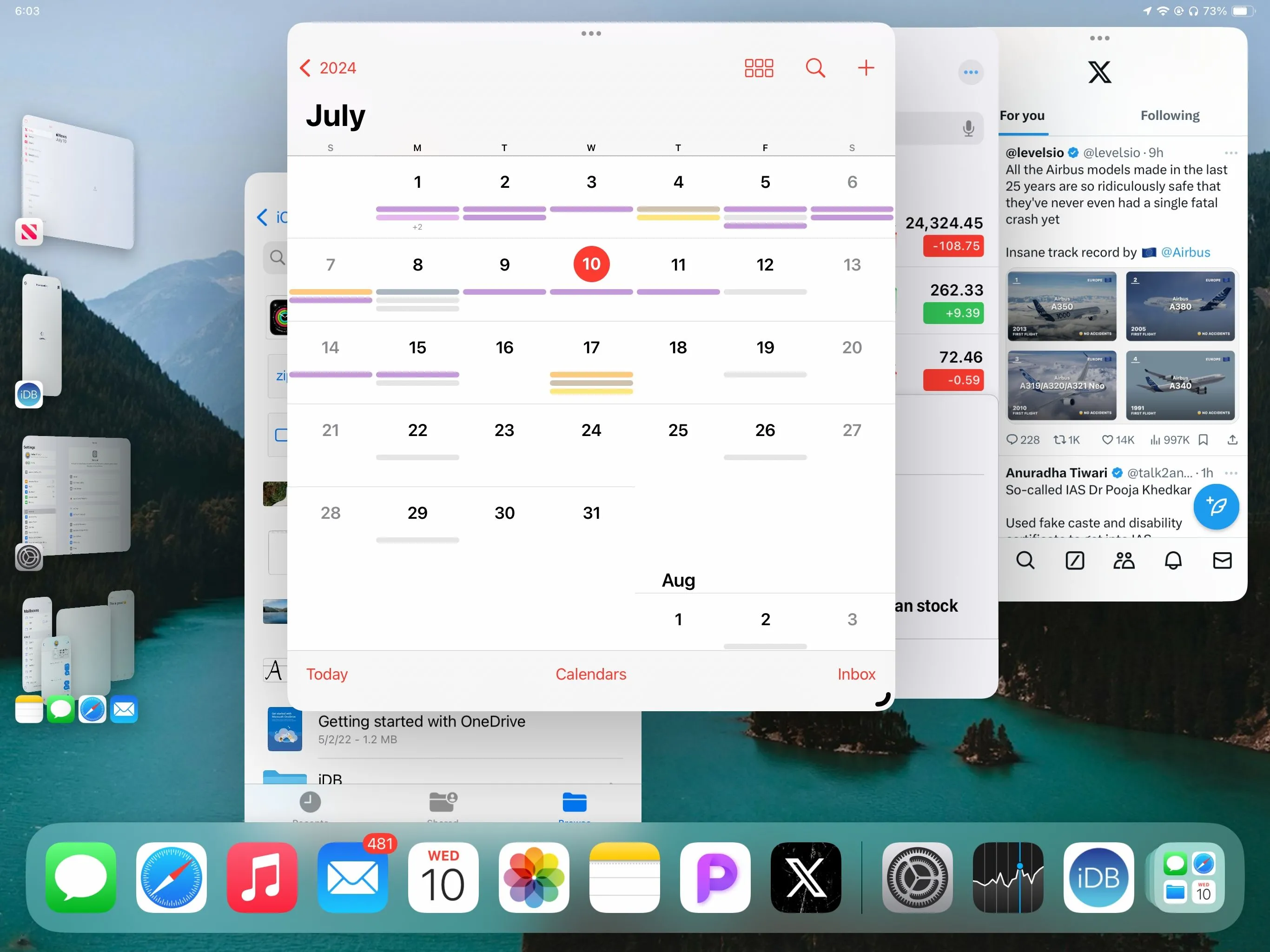 Trải nghiệm Stage Manager trên iPad với nhiều cửa sổ ứng dụng.
