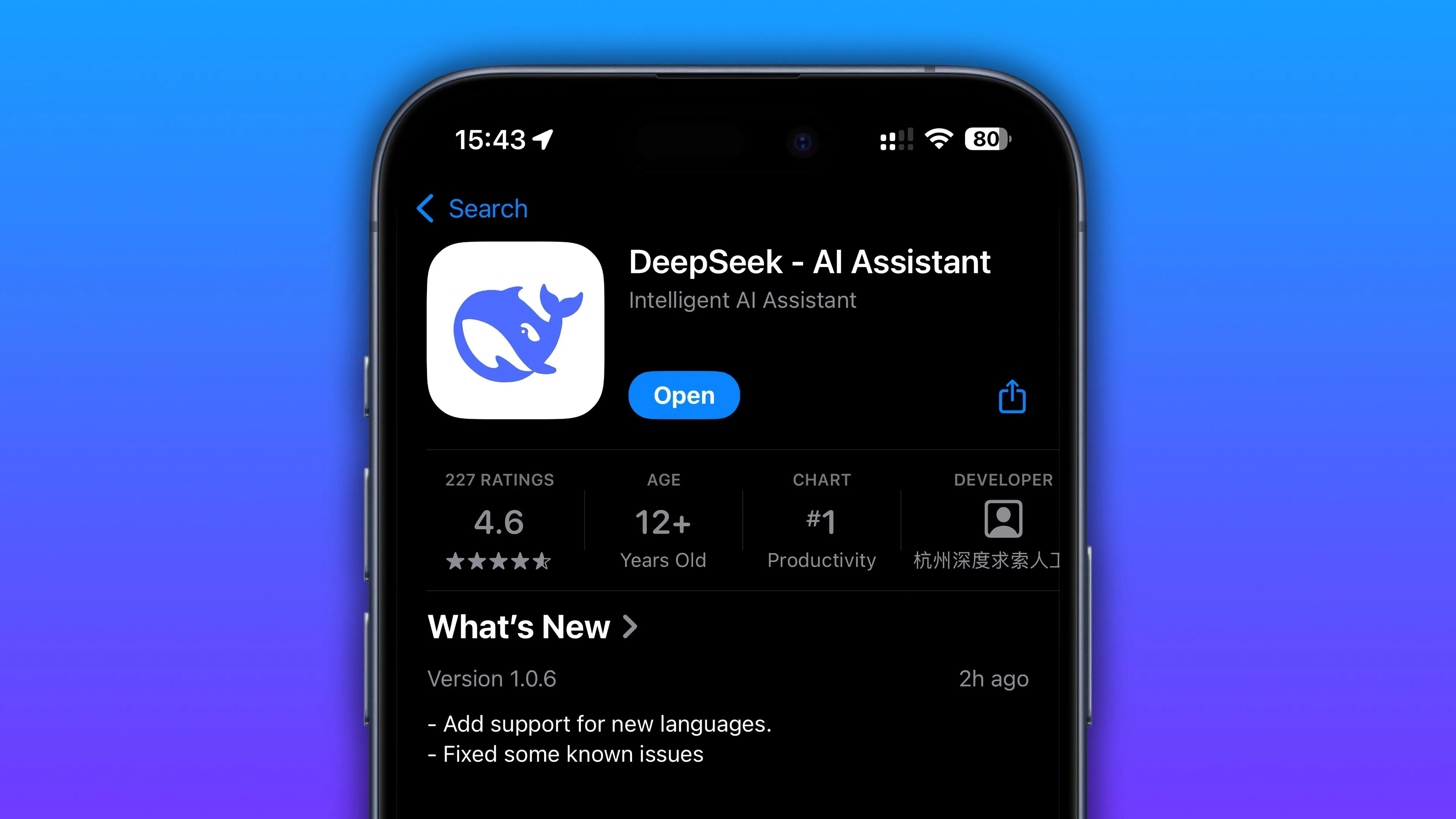 Ứng dụng DeepSeek AI chatbot trên App Store iPhone