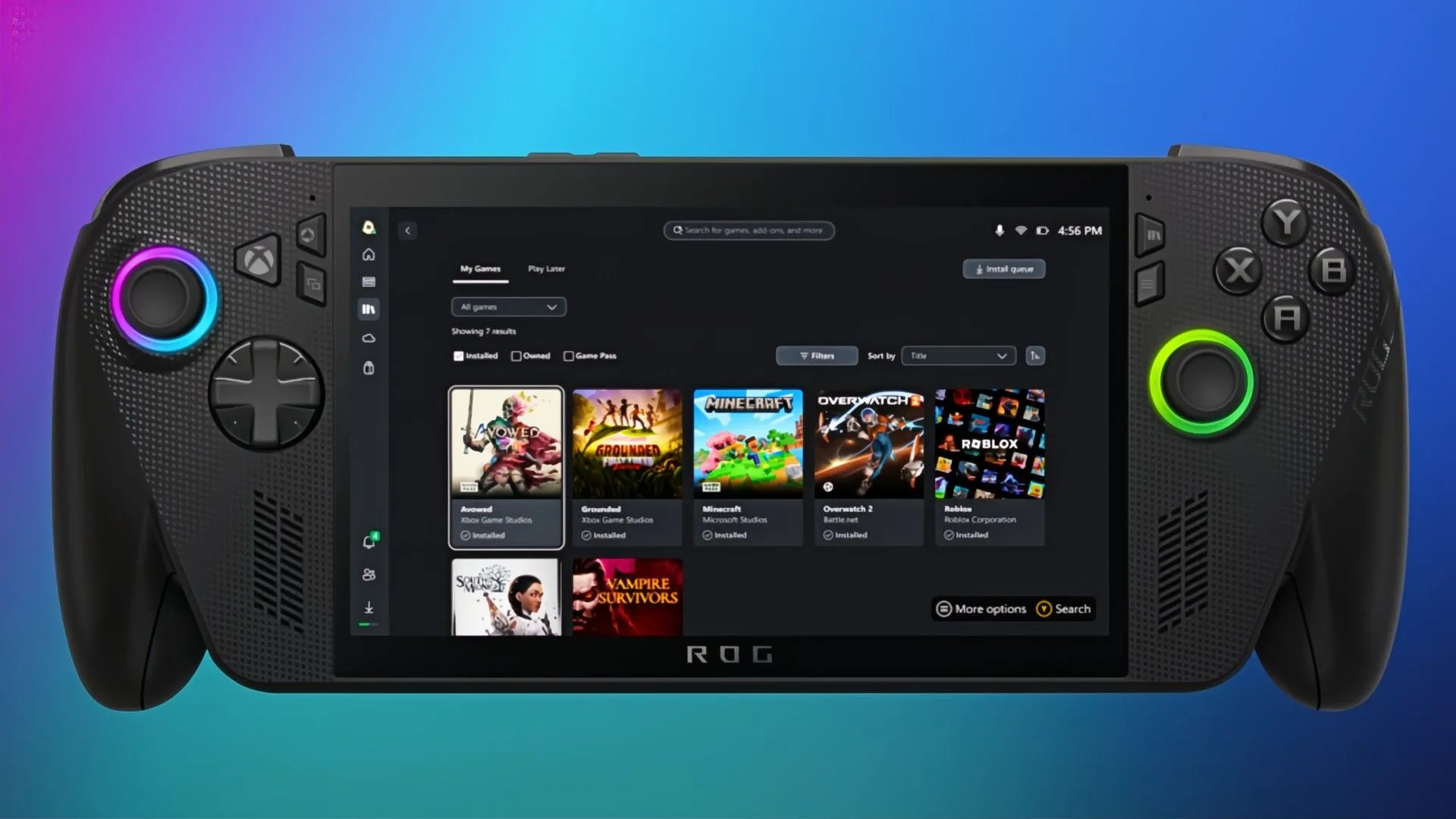 Ứng dụng Xbox trên thiết bị cầm tay ROG Ally