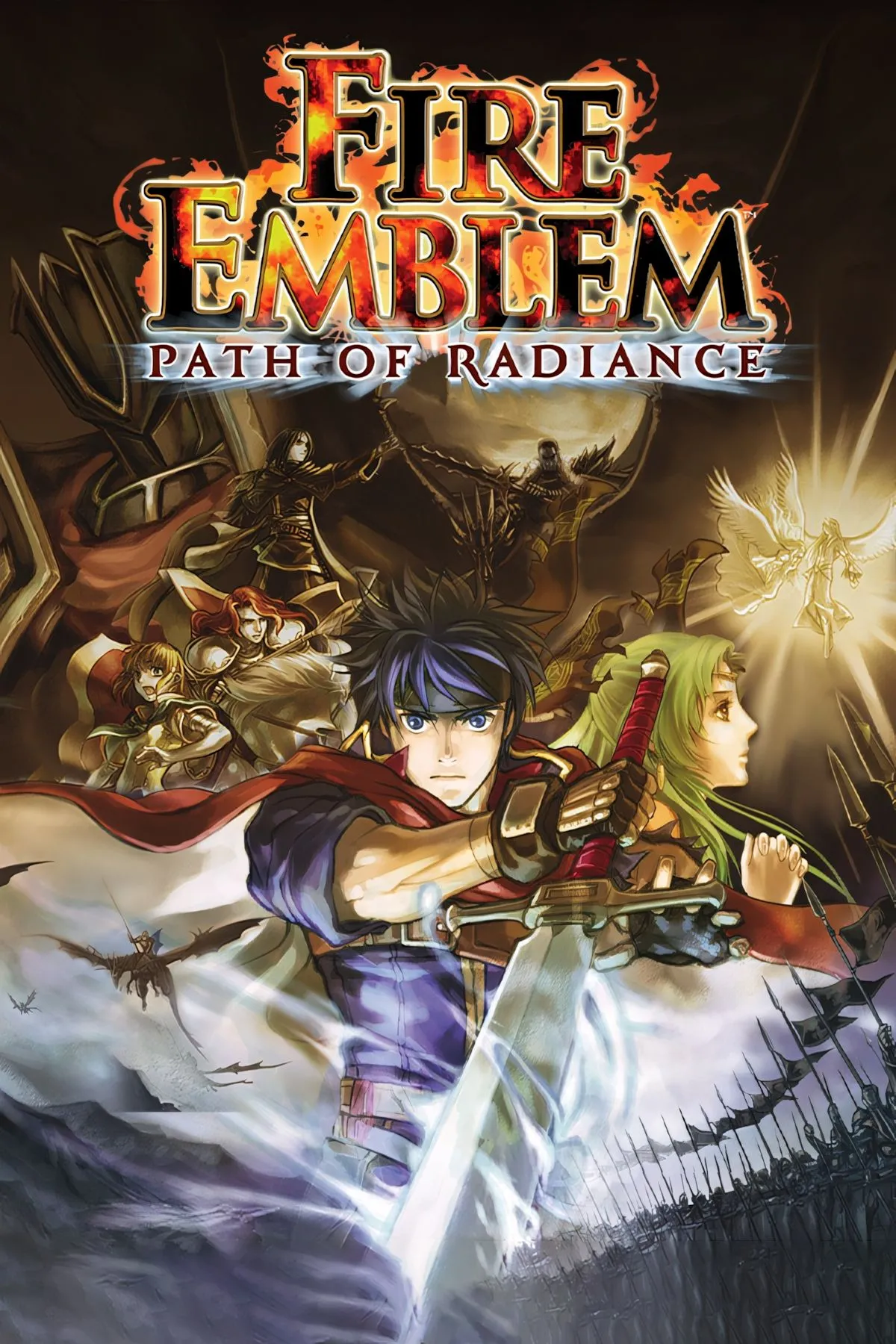 Ảnh bìa của tựa game Fire Emblem: Path of Radiance với nhân vật chính Ike