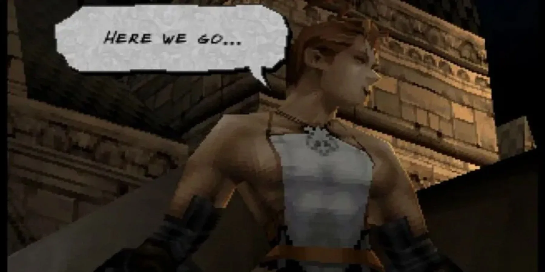 Ashley Riot, nhân vật chính của Vagrant Story, một JRPG PlayStation 1 với đồ họa 3D xuất sắc.