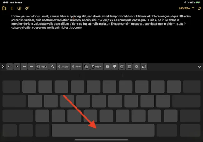 Bàn phím ảo iPad với chế độ Trackpad giúp chỉnh sửa văn bản hiệu quả hơn