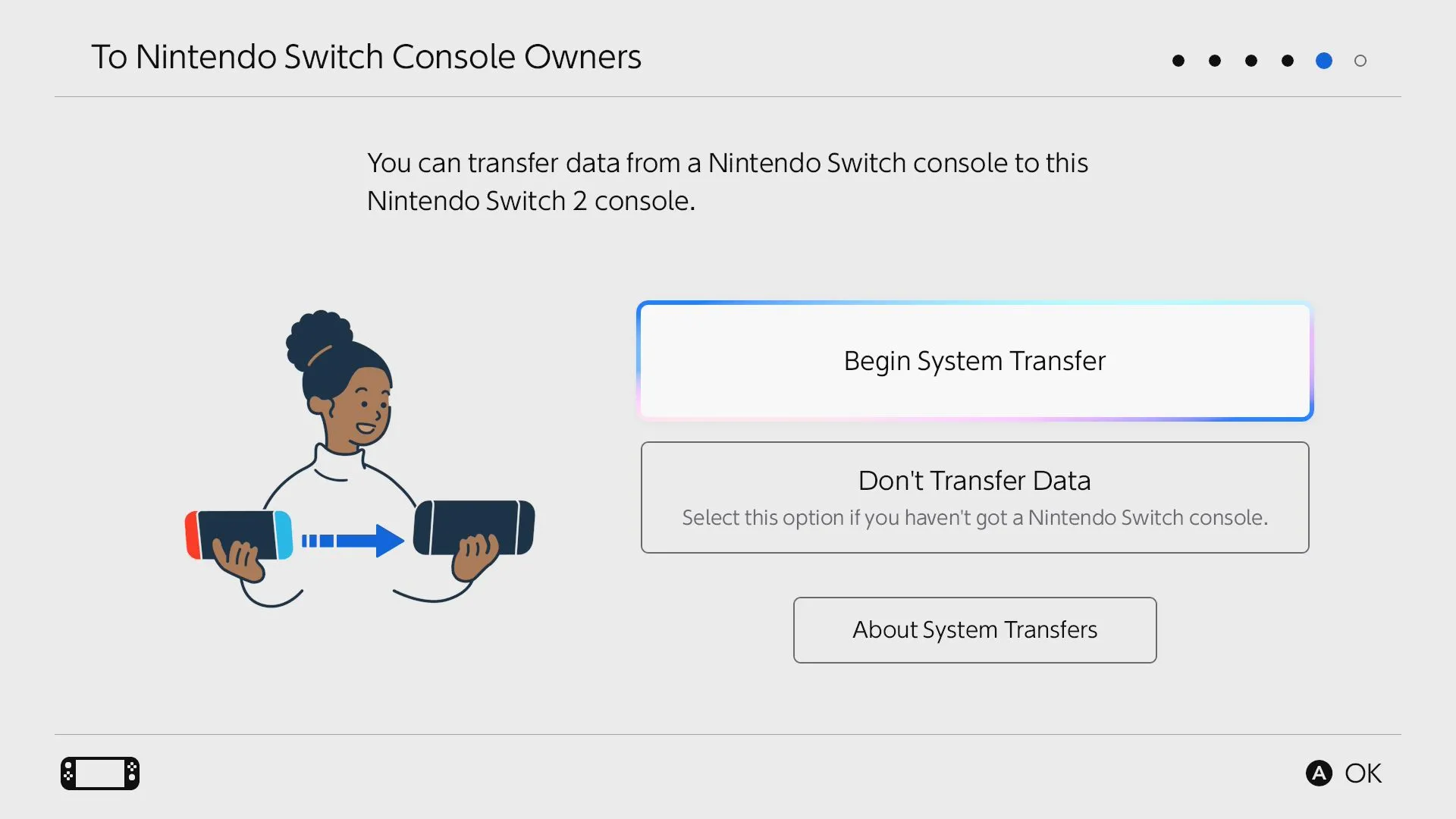 Bắt đầu chuyển dữ liệu hệ thống trên Nintendo Switch