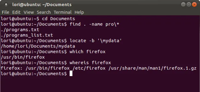 Biểu tượng minh họa các công cụ khác nhau để tìm kiếm file và thư mục trong Linux