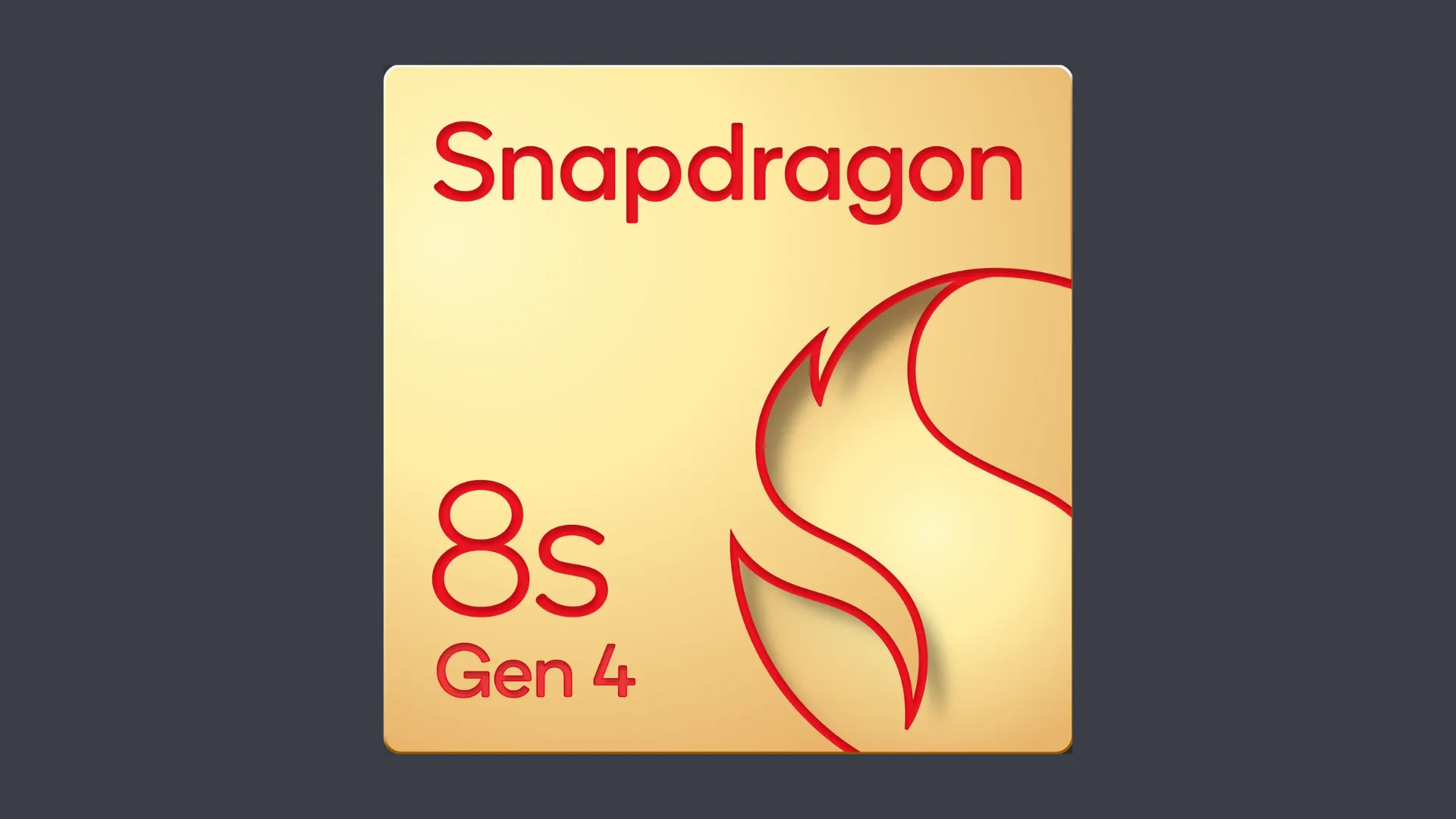 Biểu tượng Snapdragon 8s Gen 4 trên nền xám trơn.
