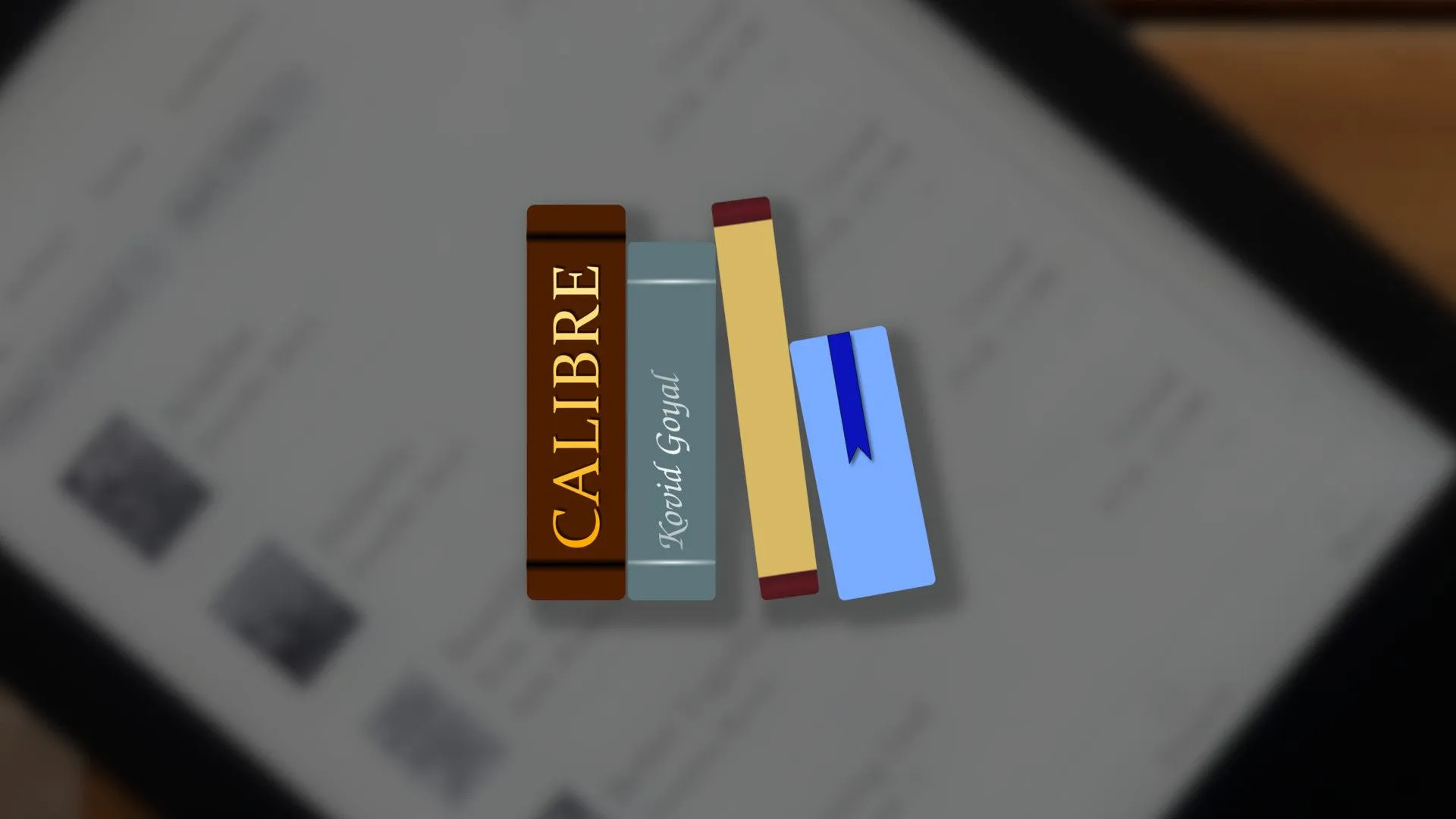 Biểu tượng ứng dụng Calibre trên nền Kindle, công cụ tự host quản lý sách điện tử hiệu quả.