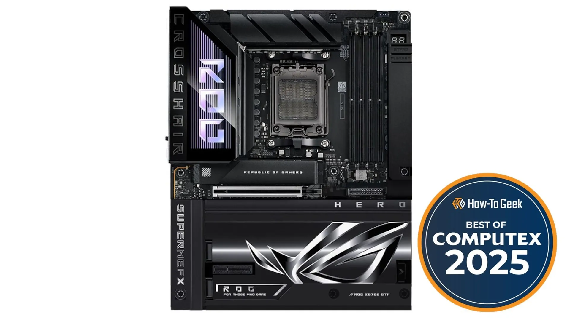 Bo mạch chủ ASUS ROG Crosshair X870E Hero BTF với công nghệ cấp nguồn độc đáo.