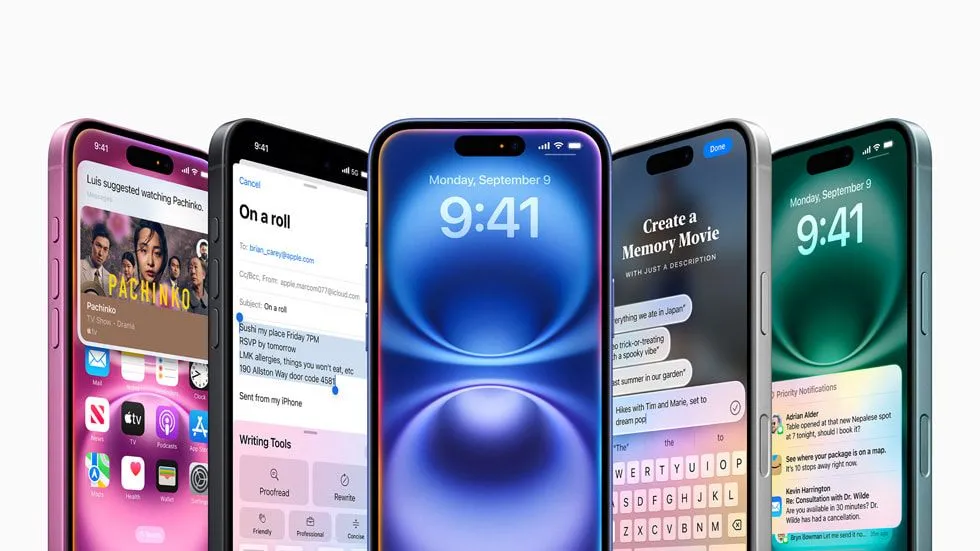Các mẫu iPhone 16 minh họa các tính năng khác nhau của Apple Intelligence, bao gồm tạo ảnh và Genmoji