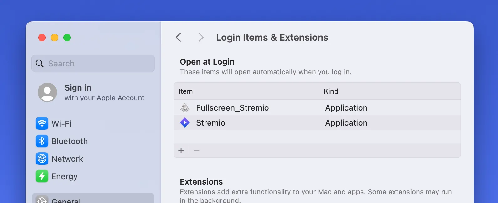 Cài đặt &quot;Mở khi đăng nhập&quot; (Open at Login) trong macOS, nơi thêm các ứng dụng khởi động cùng hệ thống