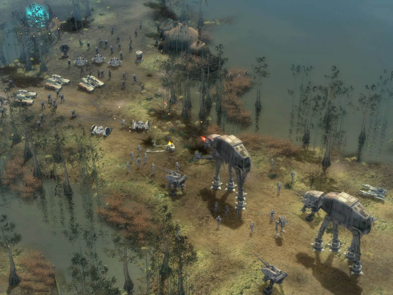 Cận cảnh trận chiến không gian giữa các phi đội tàu chiến trong Star Wars Empire at War được cải tiến bởi mod