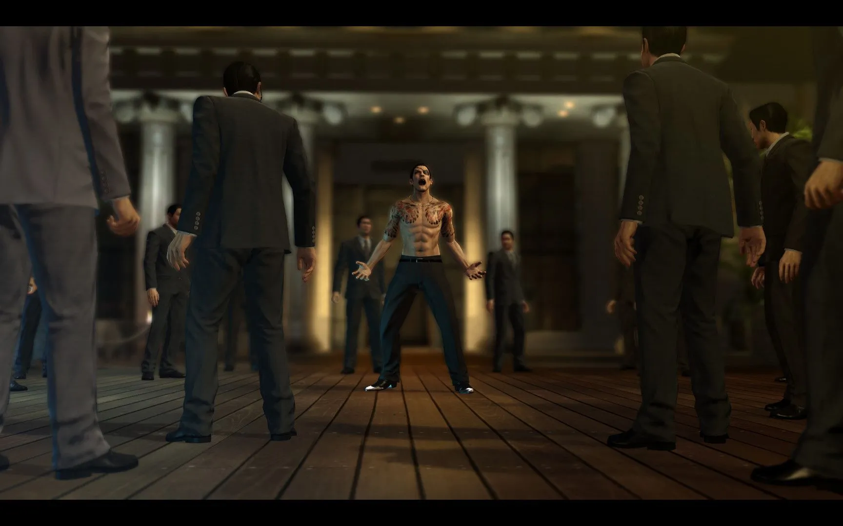 Cảnh chiến đấu beat 'em up đầy kịch tính trong Yakuza 0