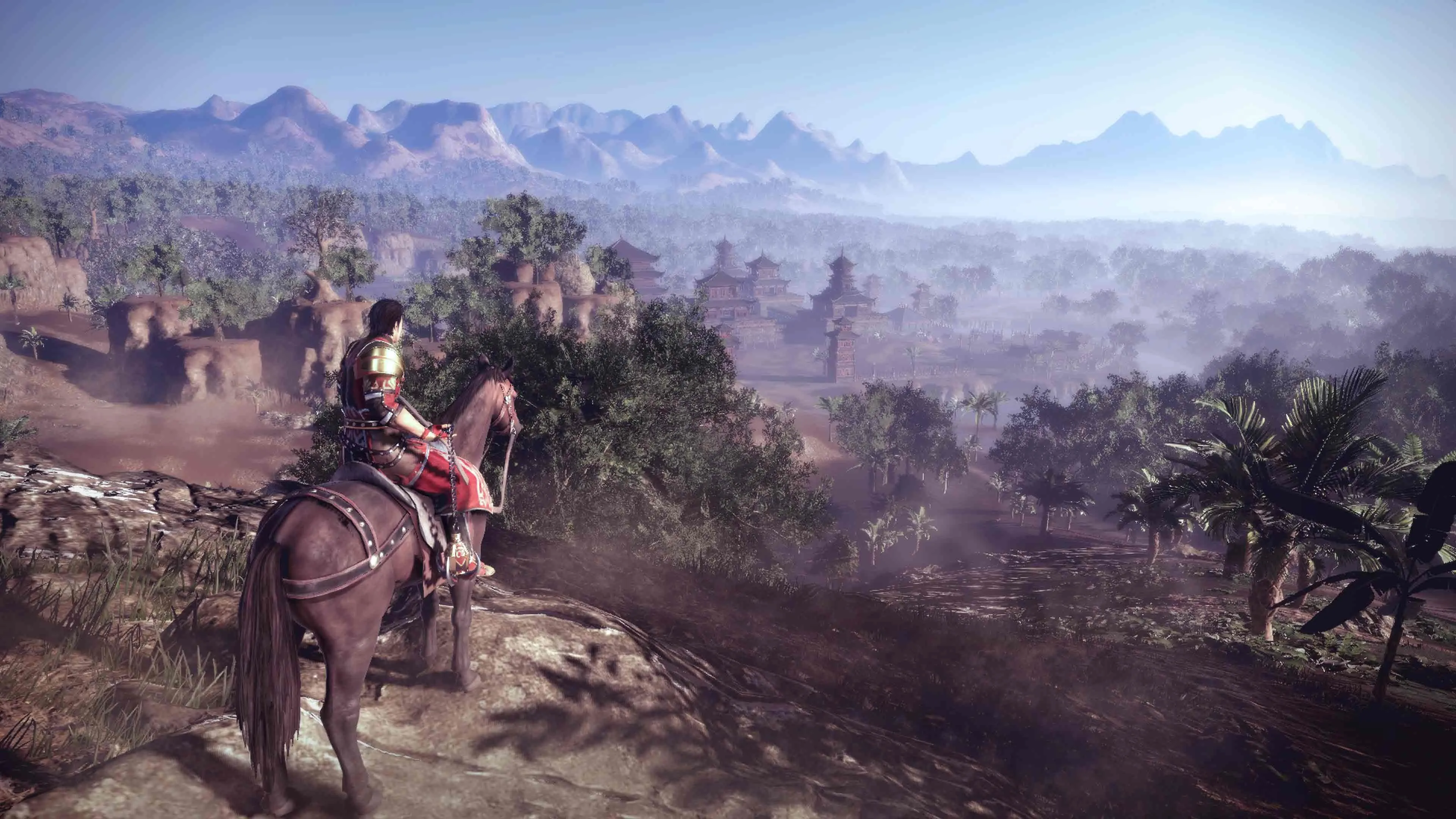 Cảnh một chiến binh cưỡi ngựa giữa chiến trường trong Dynasty Warriors 9, minh họa cho phần tiếp theo của một series game nổi tiếng.