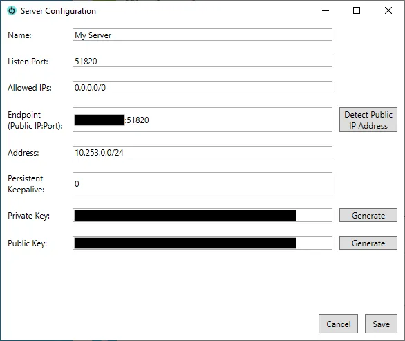 Cấu hình cài đặt máy chủ Wireguard trên Wg Server for Windows