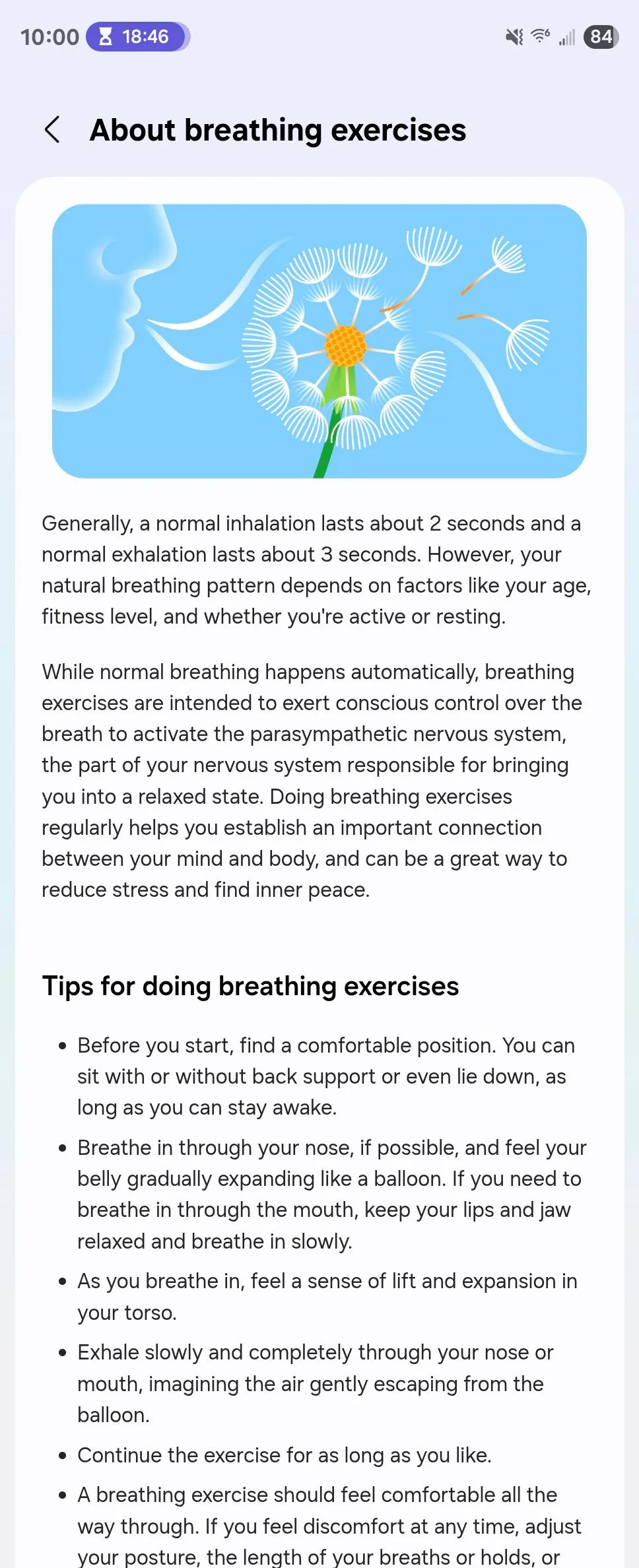 Chi tiết hướng dẫn các kỹ thuật tập thở để tập trung và thư giãn trong Samsung Health