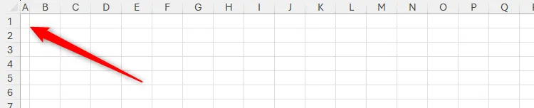 Cột A của trang tính Excel được giảm độ rộng đáng kể để tạo vùng lề trái tinh tế.