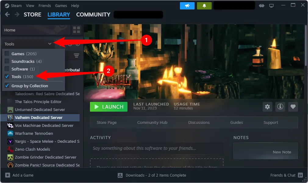 Danh sách phần mềm máy chủ game trong Steam