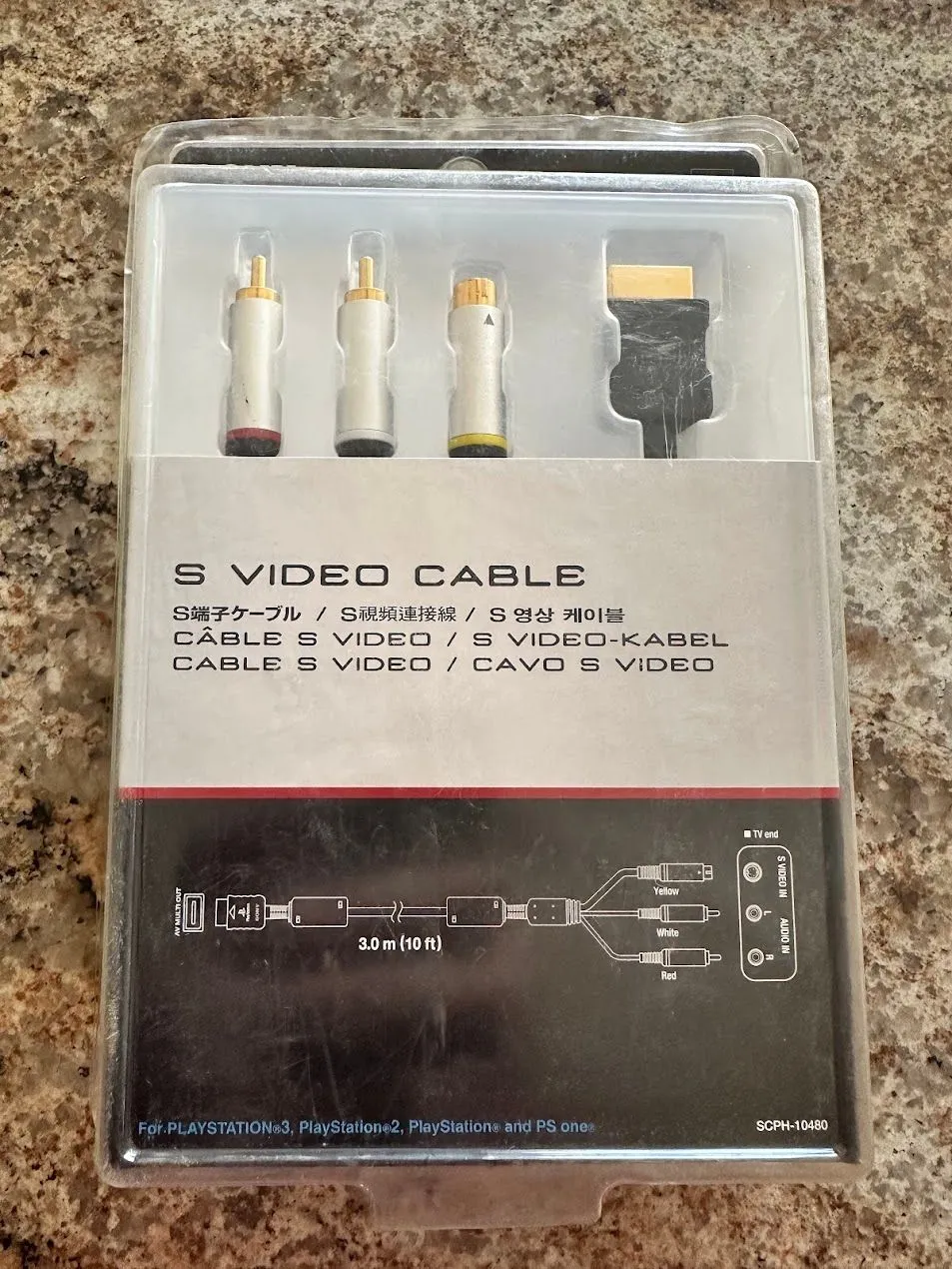 Dây cáp S-Video chính hãng của Sony dành cho máy chơi game PlayStation, mang lại hình ảnh sắc nét hơn trên màn hình CRT