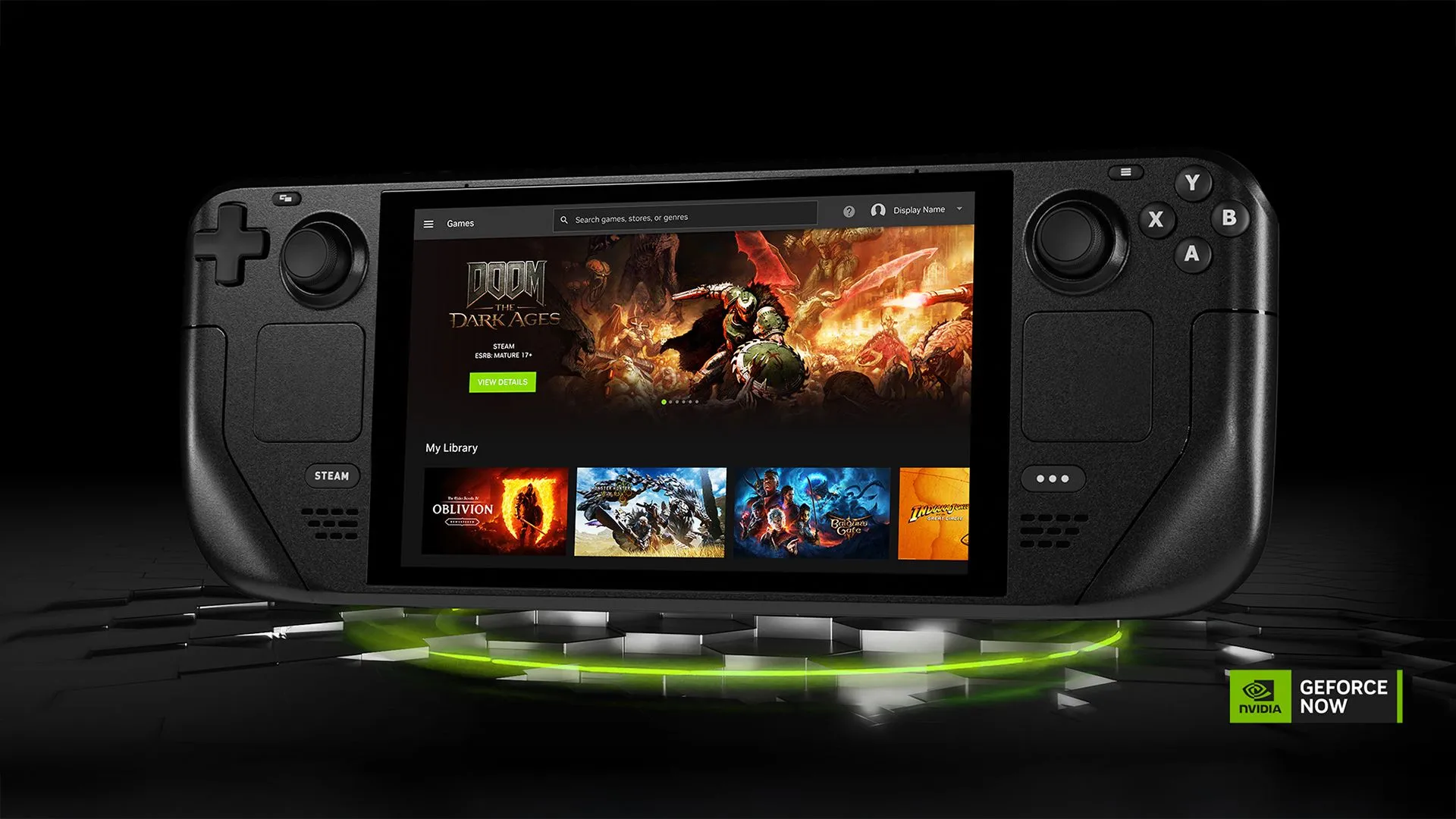 Dịch vụ chơi game đám mây NVIDIA GeForce Now đang chạy trên thiết bị cầm tay Steam Deck
