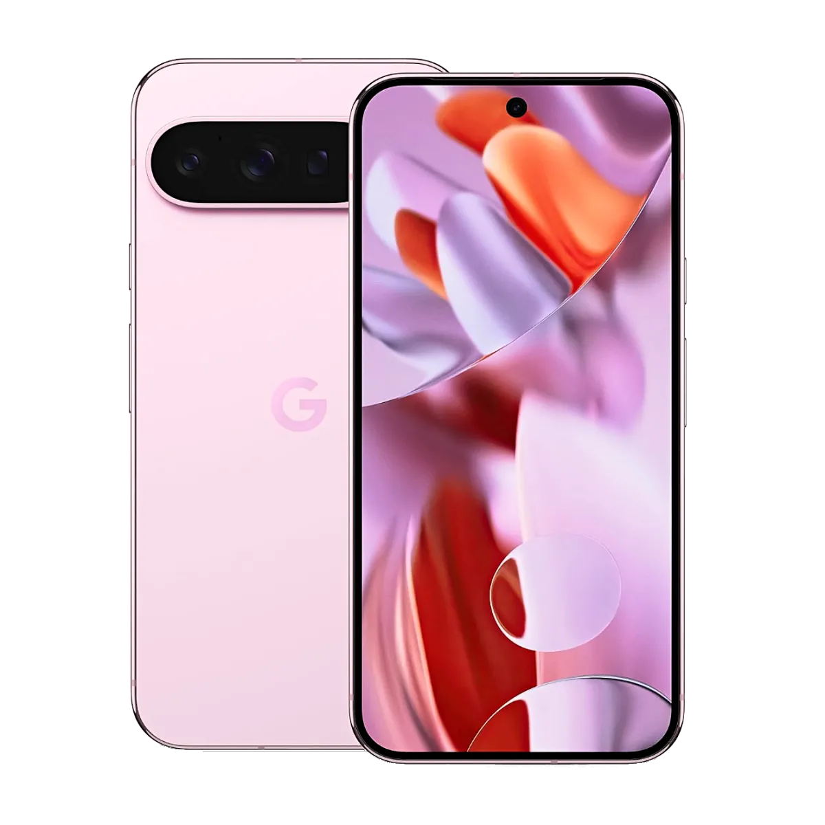Điện thoại Google Pixel 9 Pro XL màu đen với màn hình lớn và các nút vật lý ở cạnh bên.