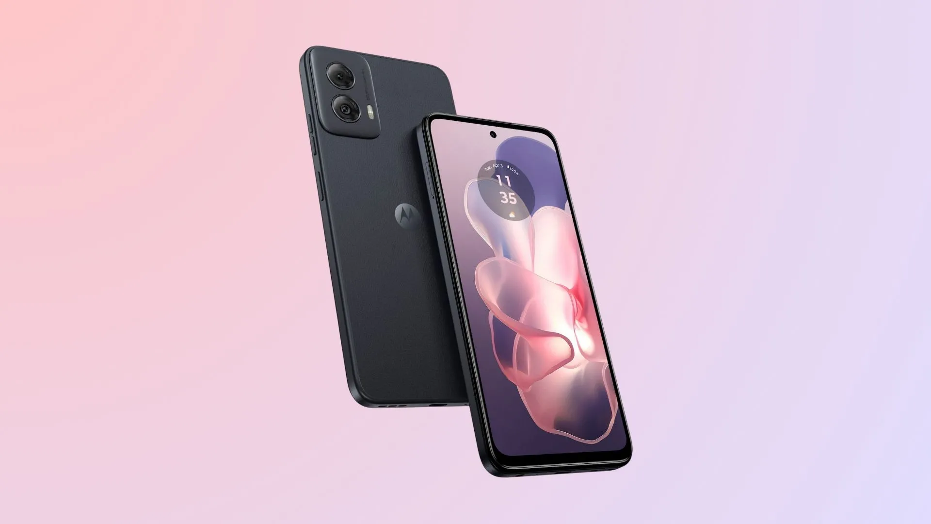 Điện thoại Moto G Power 2024 màu đen với mặt lưng giả da