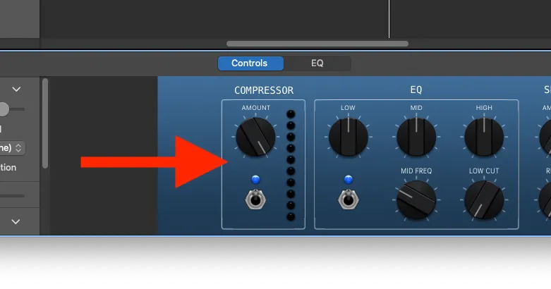 Điều chỉnh công cụ Compressor trong GarageBand để cân bằng âm lượng, giúp podcast có chất lượng âm thanh đồng đều hơn.