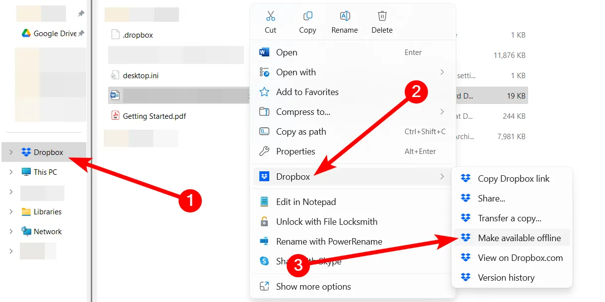 Đồng bộ file Dropbox để làm việc offline trên Windows thông qua menu chuột phải