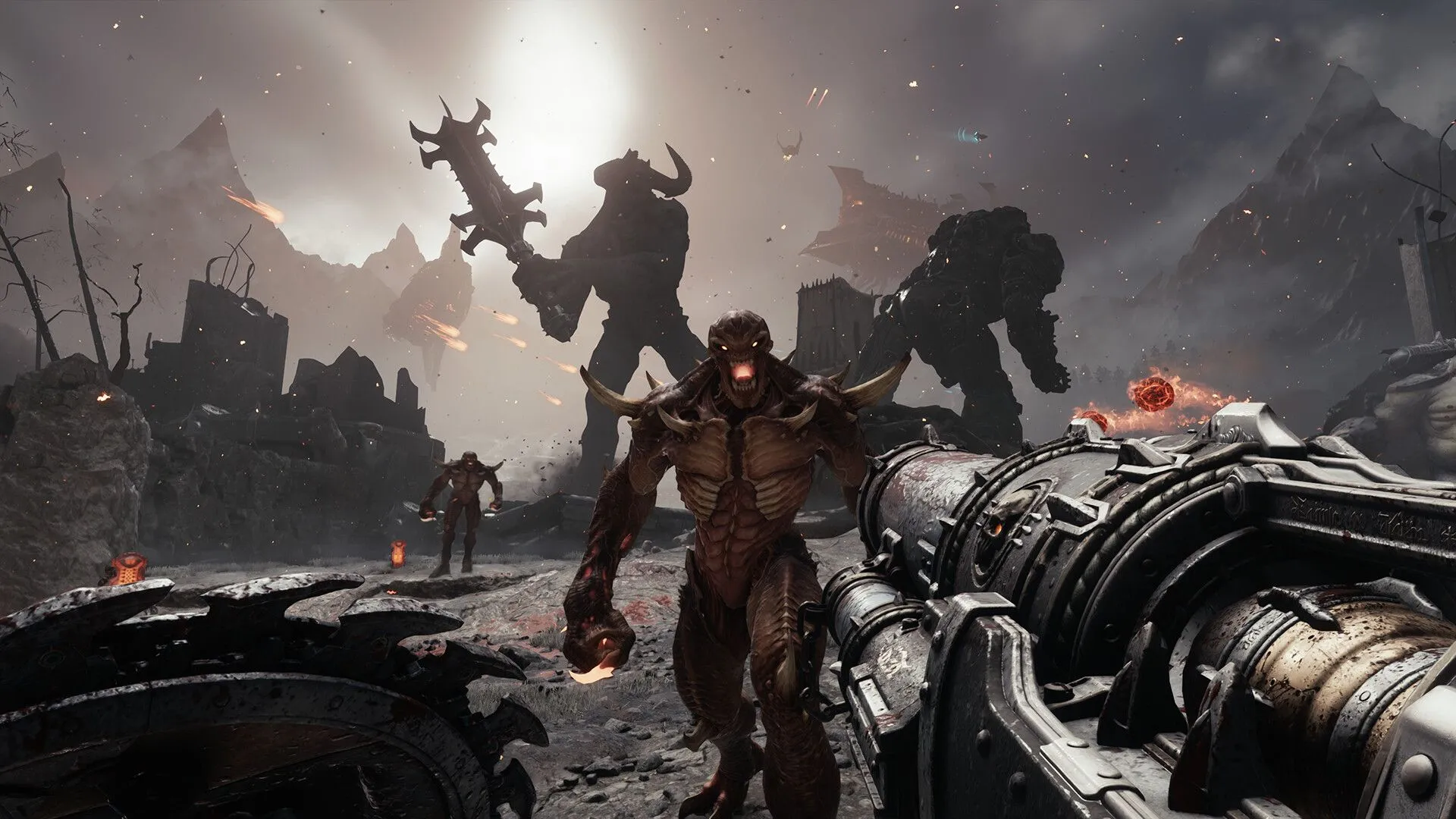 Doom Slayer đối mặt với lũ quỷ trong một trận chiến khốc liệt ở chế độ Ultra Nightmare của game DOOM (2016)