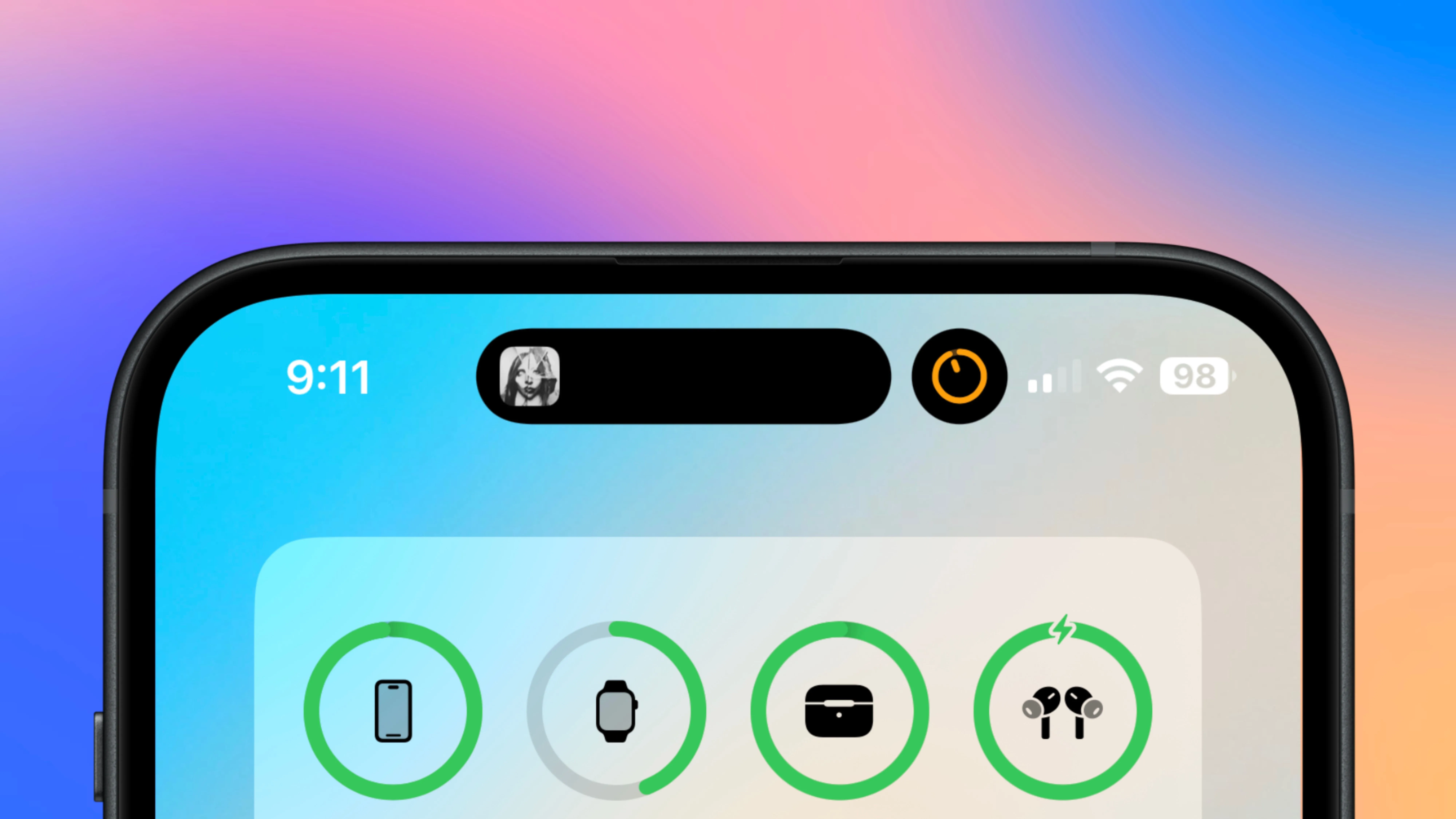 Dynamic Island trên iPhone hiển thị trình phát nhạc và bộ hẹn giờ, tính năng dự kiến có trên iPhone 17 Air.