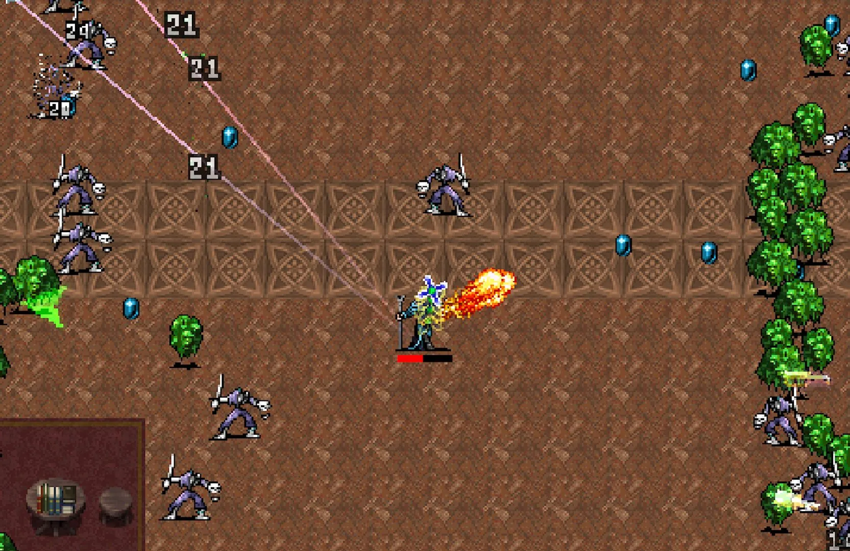 Gameplay của game Vampire Survivors, một ví dụ về tựa game nhẹ đáng chơi trên điện thoại