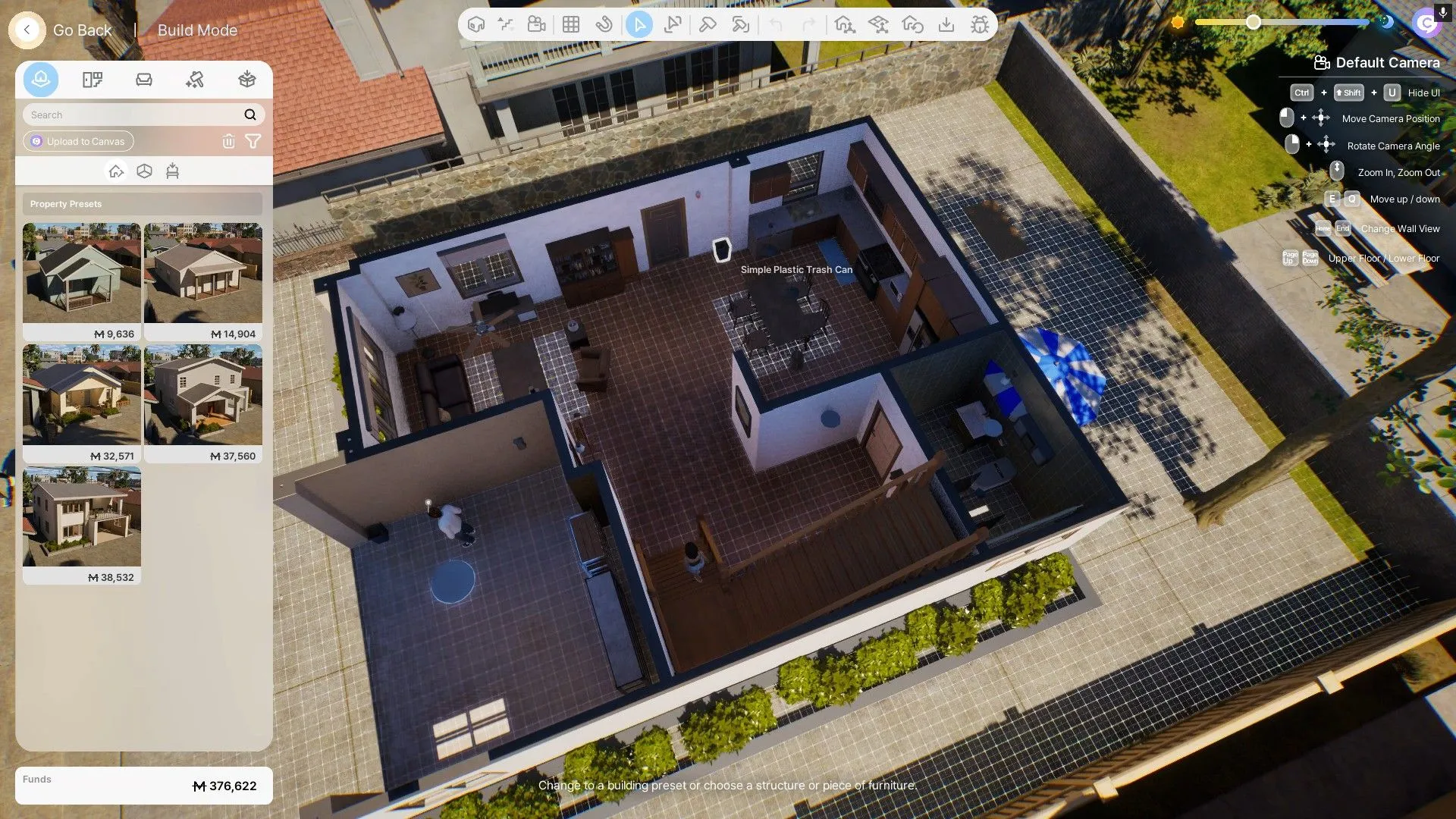 Giao diện các mẫu nhà có sẵn (House Presets) trong InZOI, giúp người chơi dễ dàng lựa chọn kiến trúc cho tổ ấm.