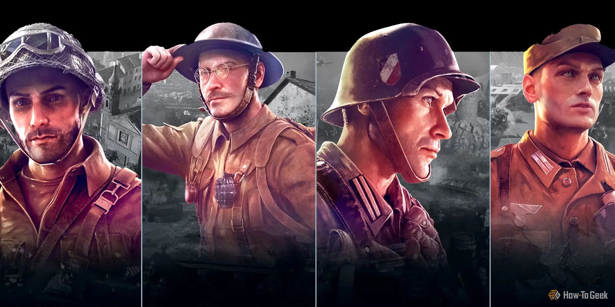 Giao diện chọn các phe phái (faction) trong Company of Heroes 3, thể hiện sự đa dạng nhưng còn thiếu chiều sâu trong thiết kế.