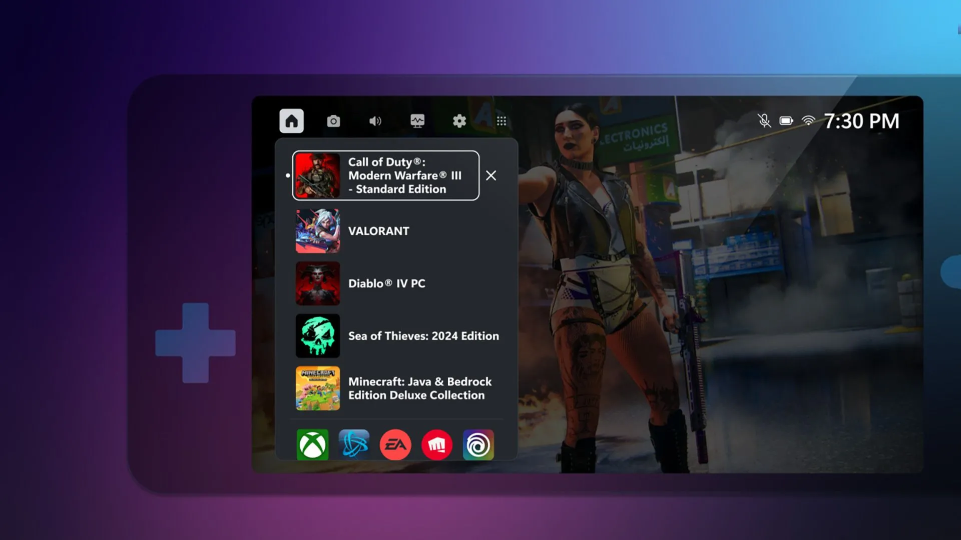 Giao diện chọn game trên Xbox Game Bar đã được cải tiến trên thiết bị PC cầm tay