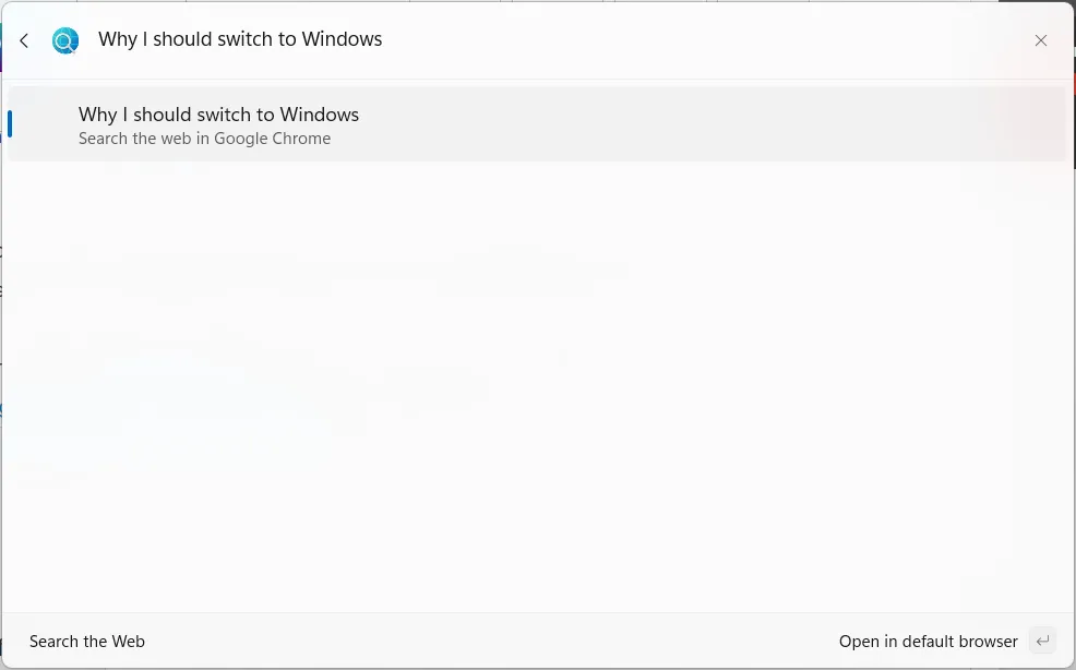 Giao diện Command Palette trên Windows hiển thị việc thực hiện tìm kiếm web nhanh chóng với cú pháp &quot;??&quot; và truy vấn &quot;how to get command palette&quot;.