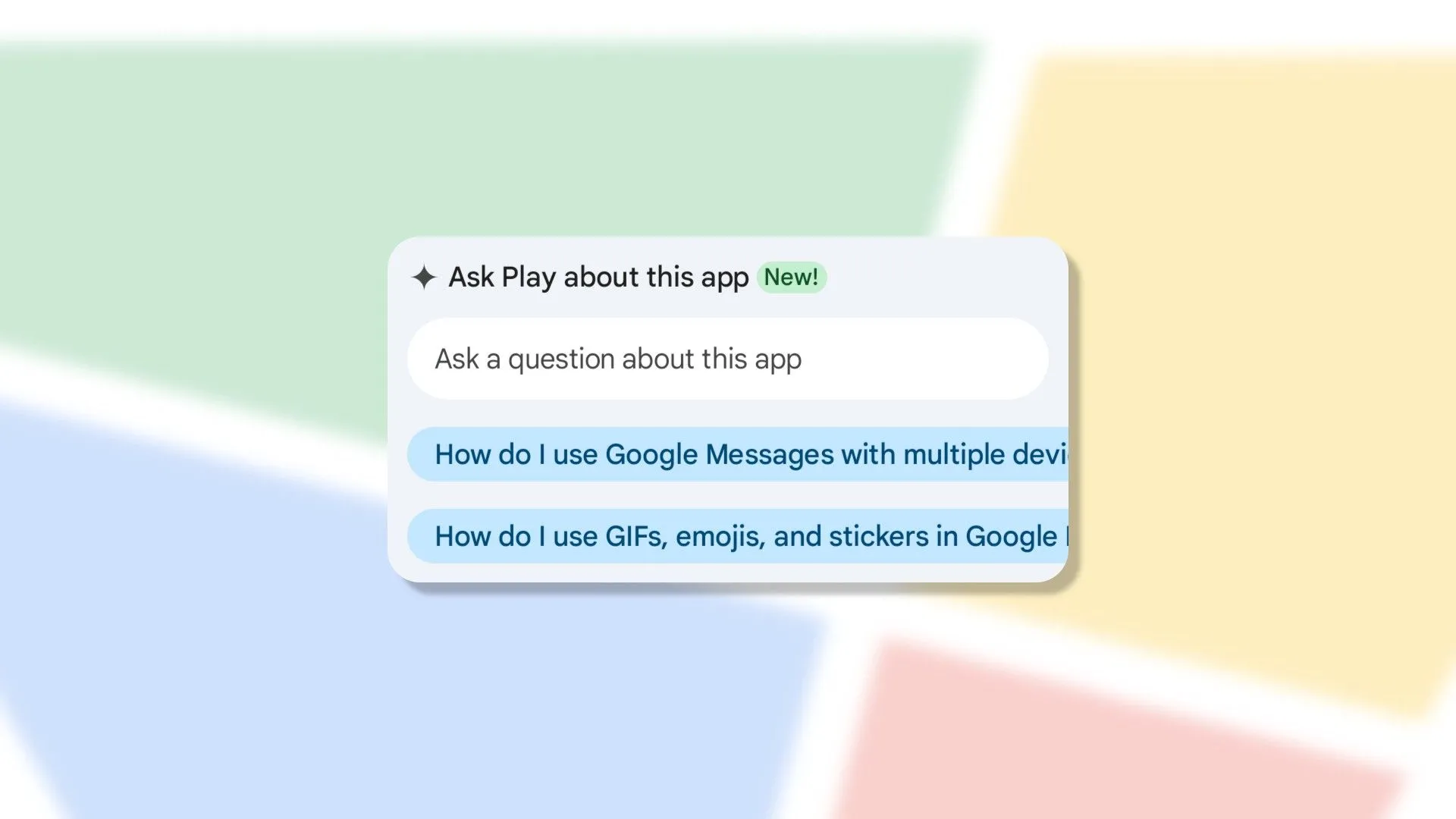 Giao diện Google Play Store hiển thị chatbot AI, giúp người dùng đặt câu hỏi về ứng dụng một cách dễ dàng