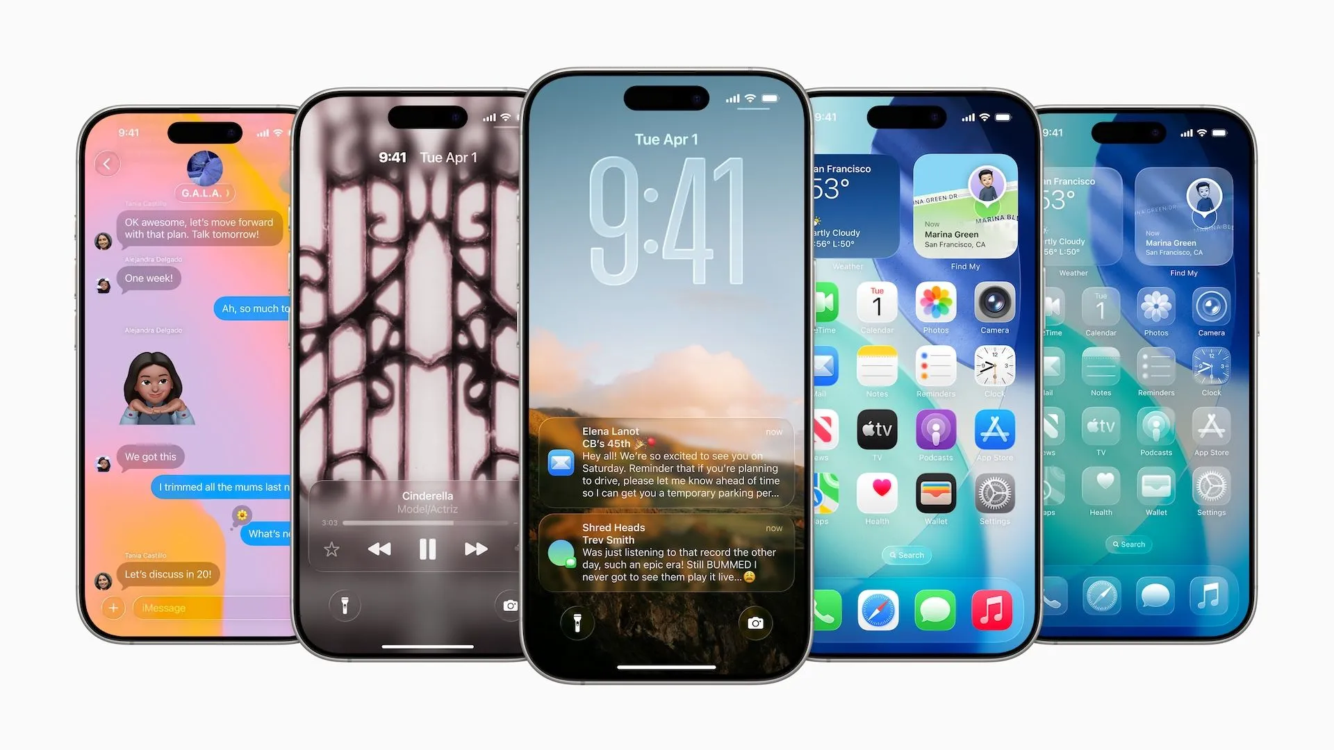 Giao diện iOS 26 trên nhiều mẫu iPhone khác nhau