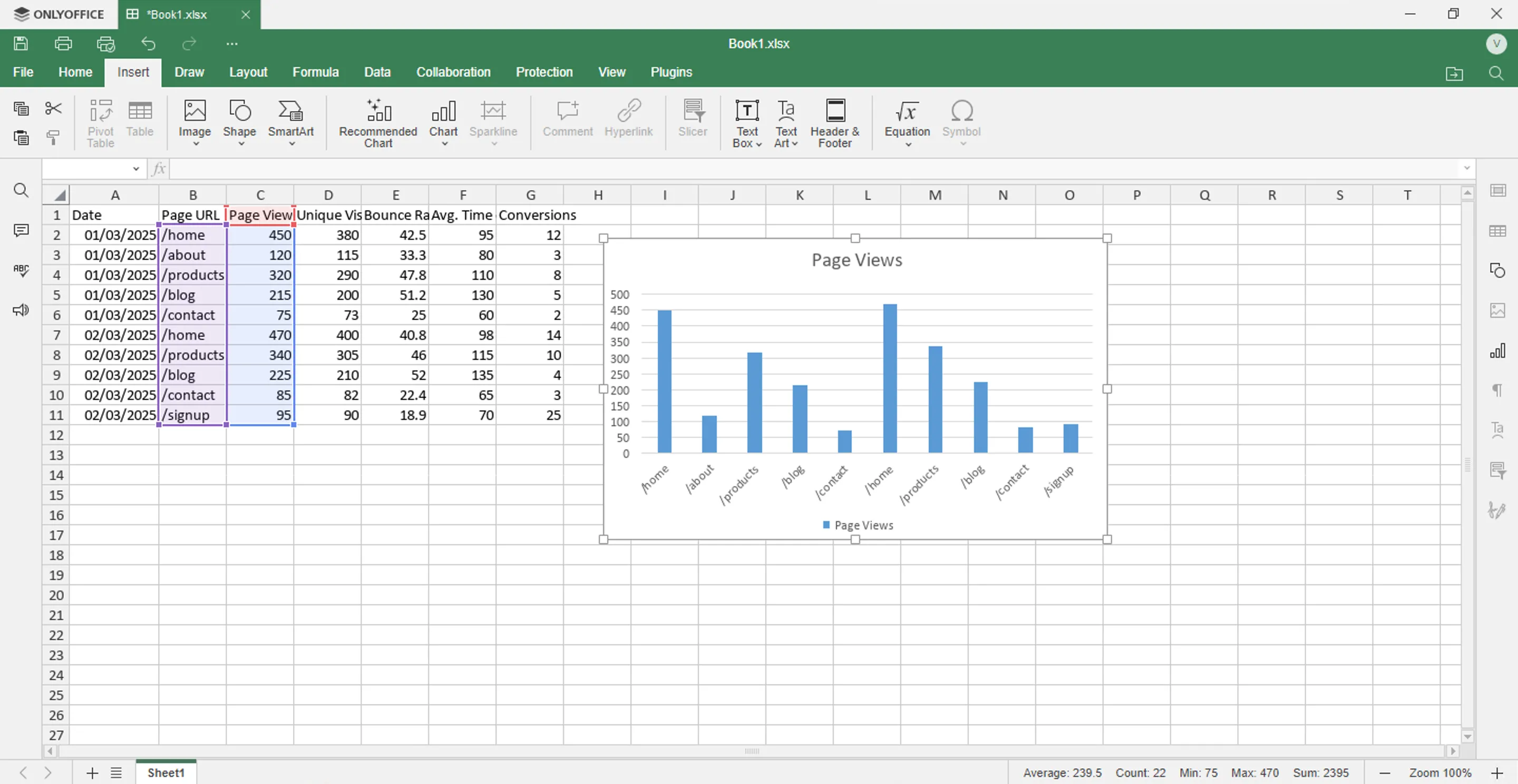 Giao diện OnlyOffice Spreadsheet Editor với các bảng và biểu đồ, nhấn mạnh khả năng chỉnh sửa trực tuyến.
