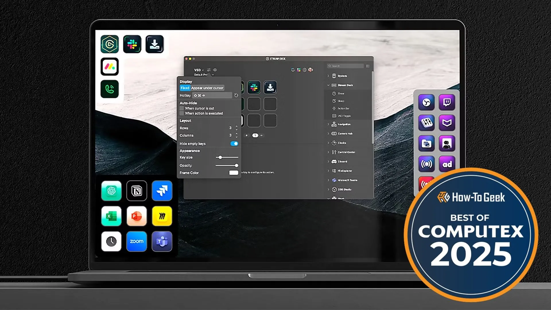 Giao diện phần mềm Elgato Virtual Stream Deck, mở rộng khả năng tùy chỉnh phím tắt.