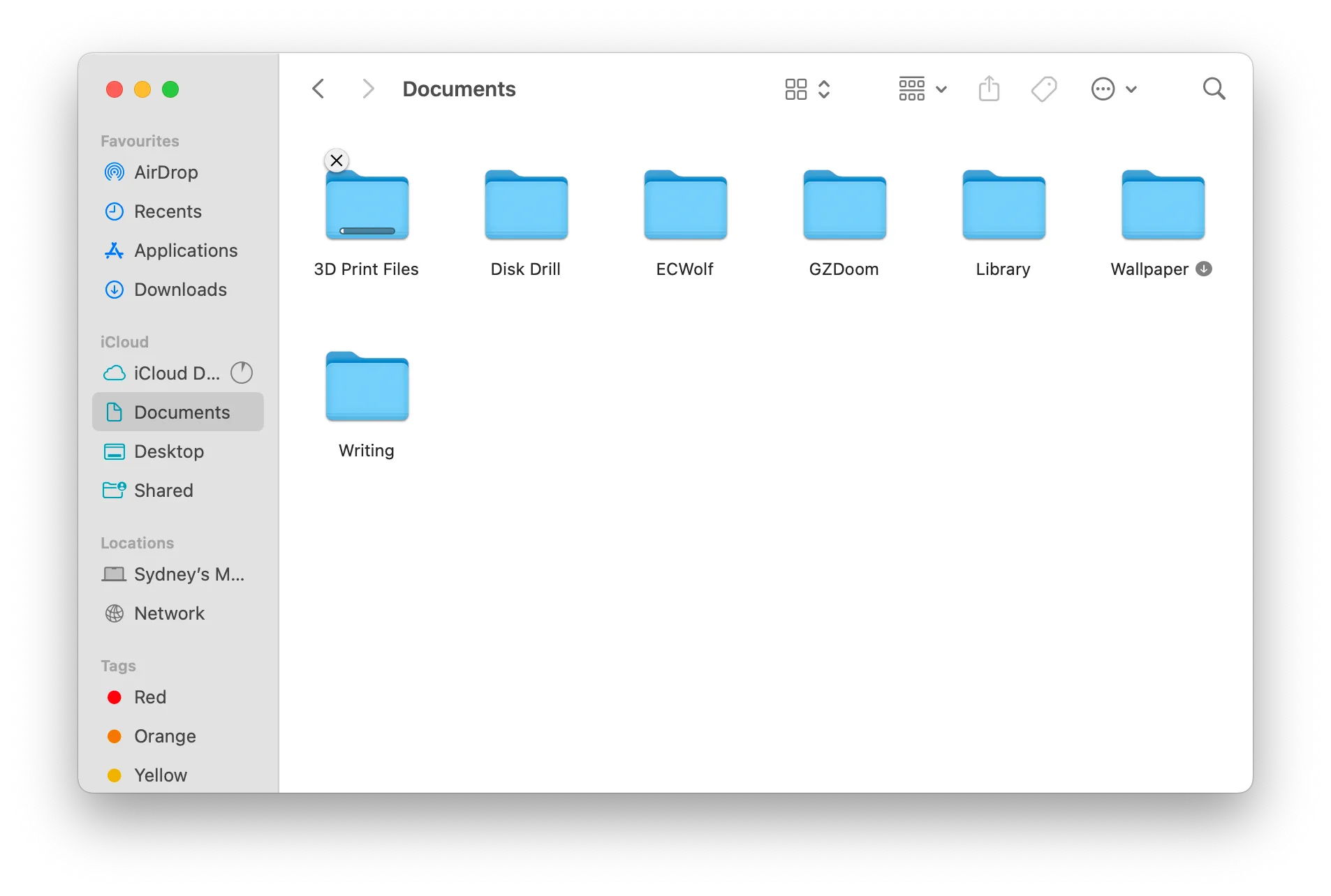 Giao diện thư mục Documents trong hệ điều hành macOS