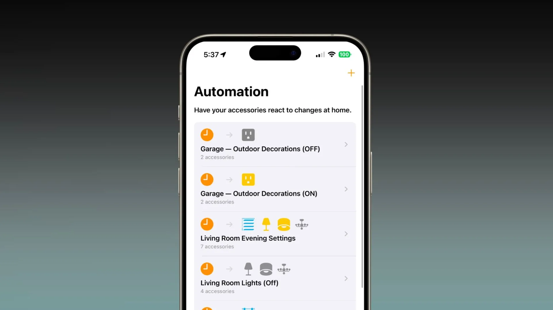 Giao diện ứng dụng Phím tắt (Shortcuts) trên iPhone hiển thị các tự động hóa