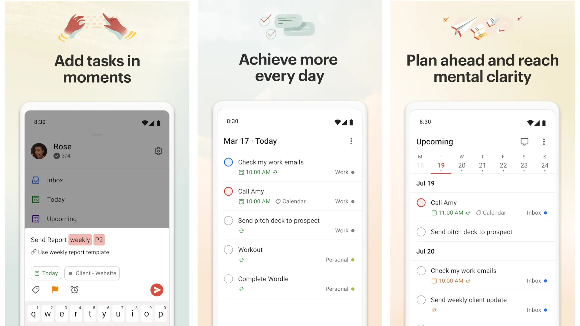 Giao diện ứng dụng Todoist hiển thị danh sách công việc và quản lý tác vụ hiệu quả trên iPhone.