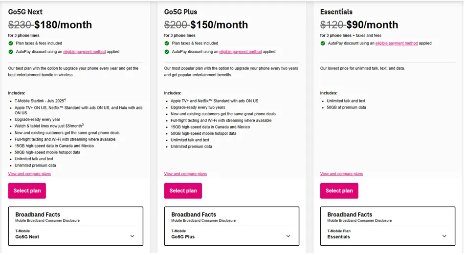 Gói dữ liệu không giới hạn T-Mobile với ưu đãi lớn và tốc độ cao