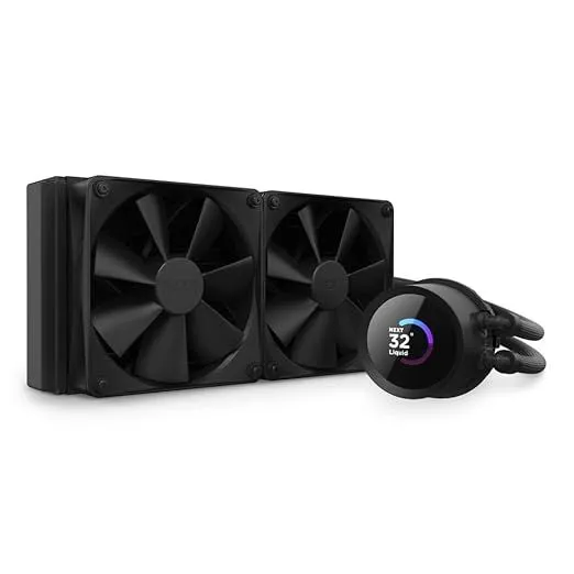 Hệ thống tản nhiệt nước AIO NZXT Kraken 240mm với màn hình LCD hiển thị thông tin.