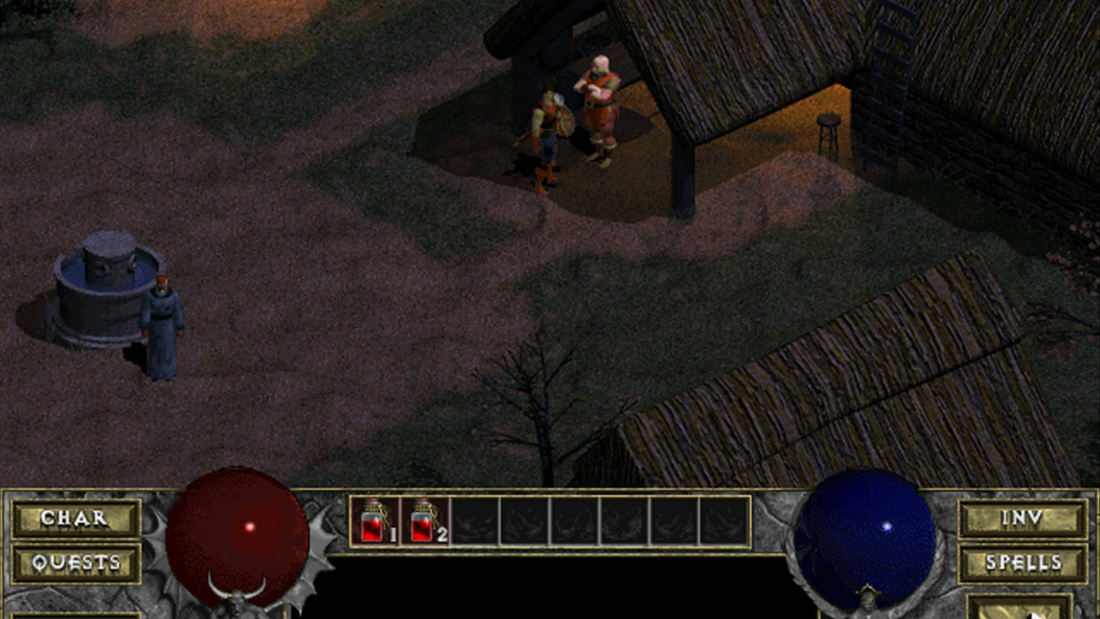 Hiển thị giao diện và các vật phẩm trong game Diablo cổ điển