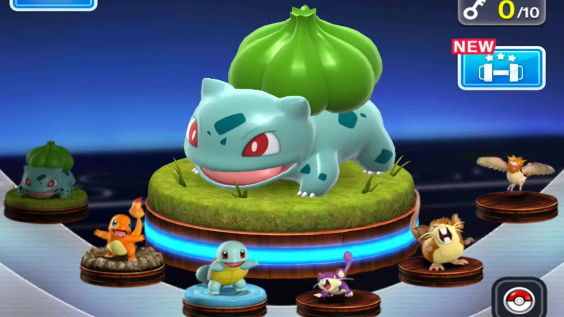 Hình ảnh cận cảnh một mô hình Bulbasaur trong game cờ chiến thuật Pokémon Duel.