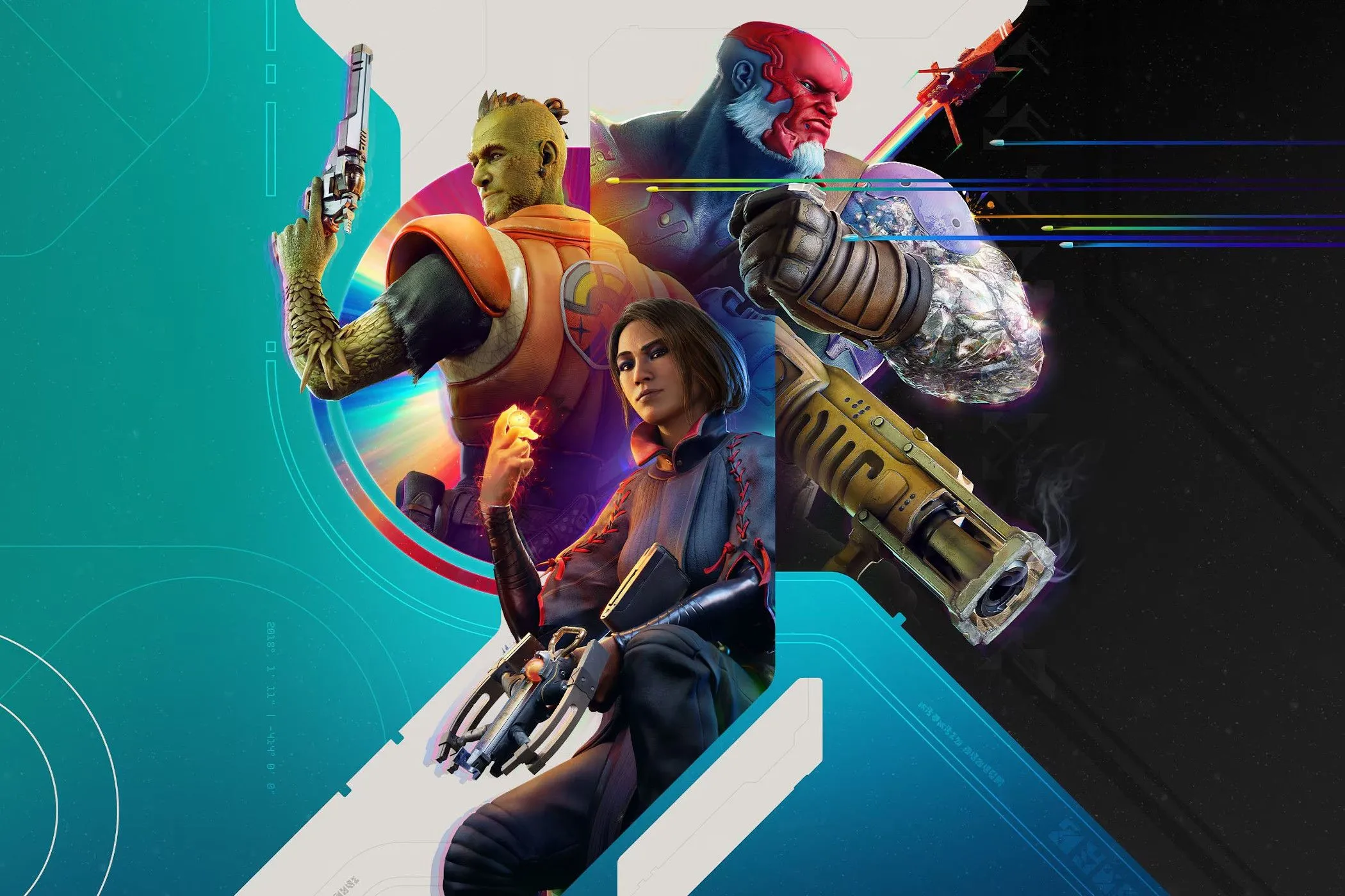 Hình ảnh quảng bá game Concord với ba nhân vật, minh họa cho thất bại của xu hướng game live service trong thế hệ console hiện tại.