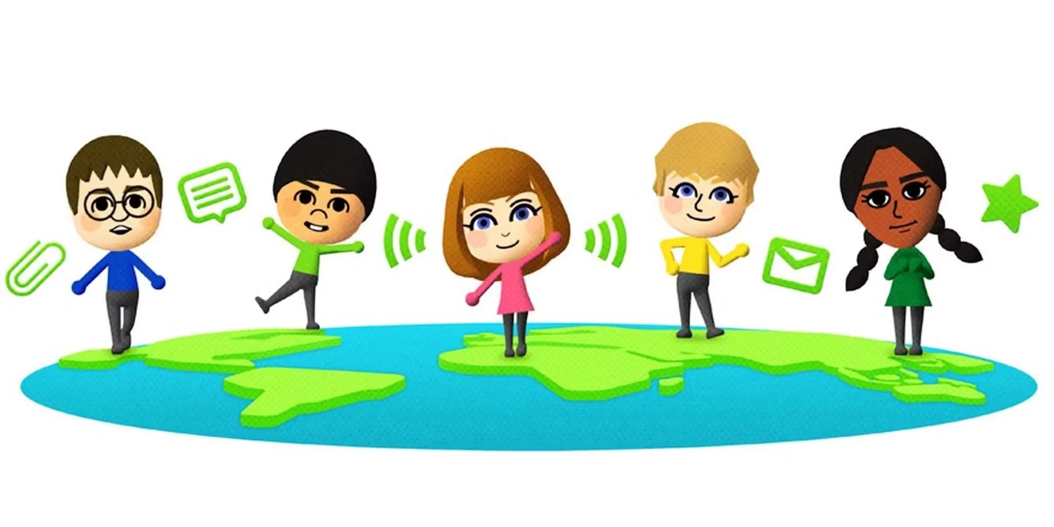 Hình ảnh quảng cáo nền tảng Miiverse của Wii U, một ví dụ về nỗ lực phát triển tính năng xã hội của Nintendo.