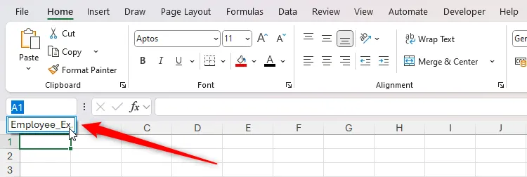 Hộp tên (Name Box) của Excel hiển thị danh sách thả xuống các bảng và vùng dữ liệu đã được đặt tên, hỗ trợ điều hướng nhanh