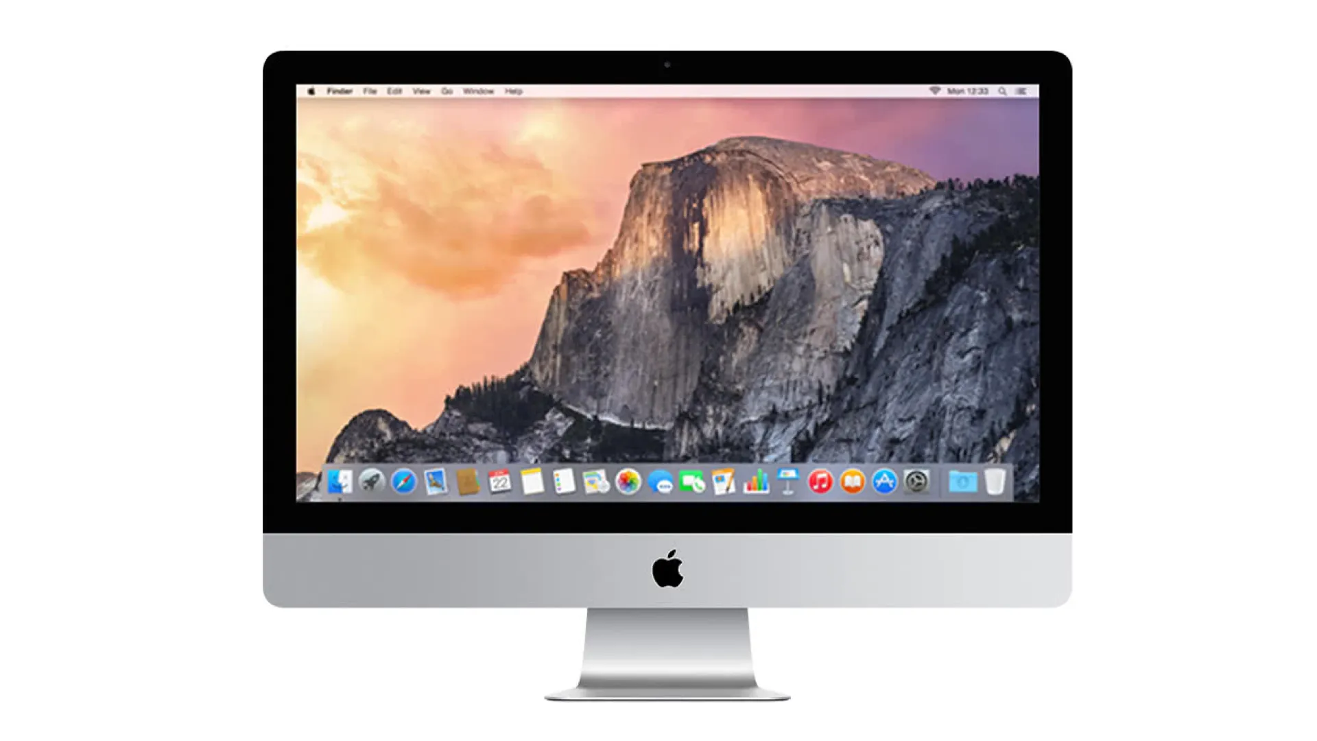 iMac Retina 5K cuối năm 2014 màu bạc, thể hiện màn hình chất lượng cao và thiết kế Unibody